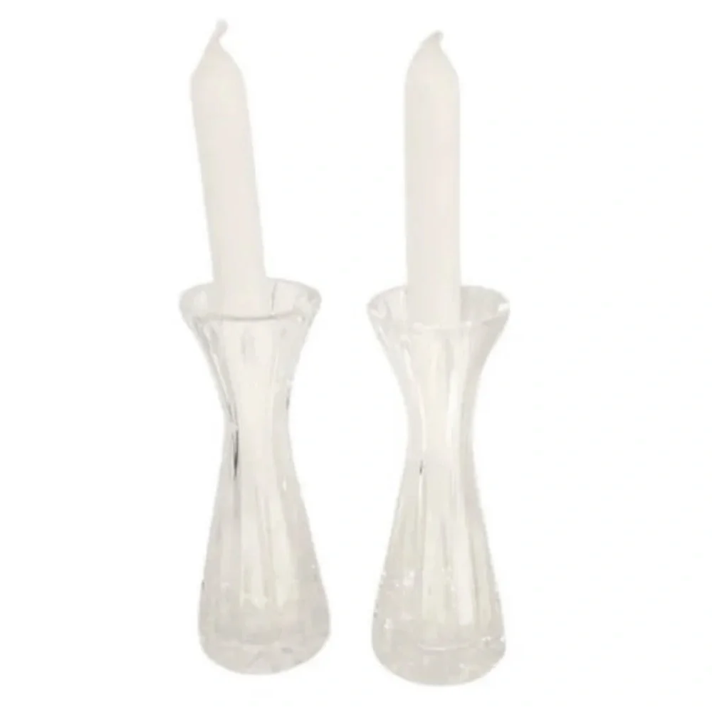 VINTAGE Pair of Matching Sparkling Crystal Bud Vases~ 6.4” tall - Picture 4 of 4
